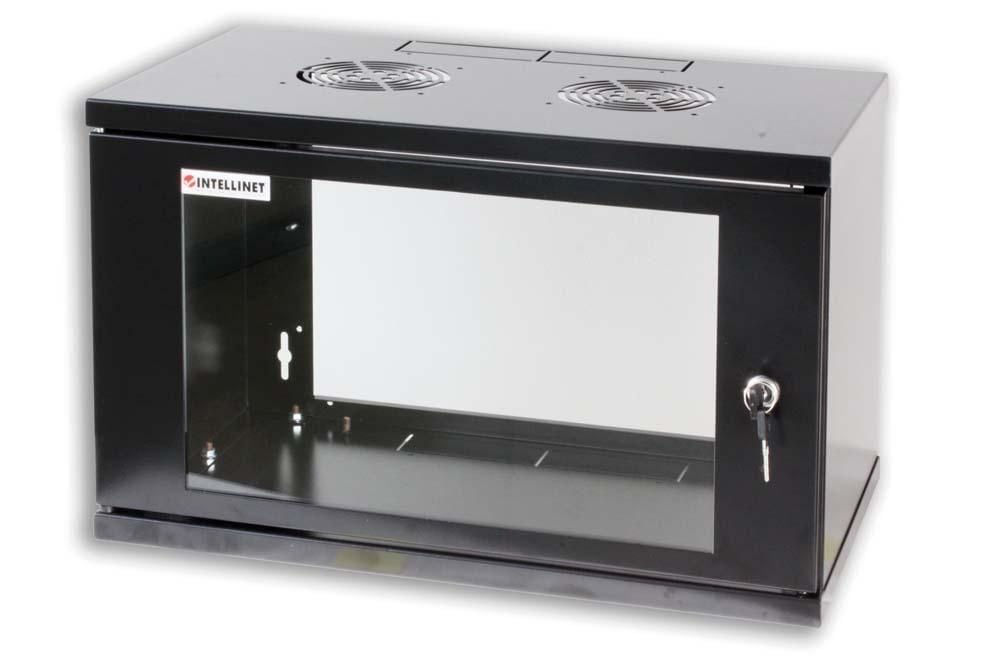Armadio Rack 19" a muro 10 unità prof. 400 Nero Assemblato