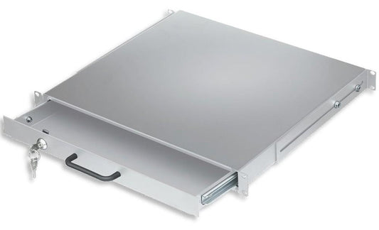 Cassetto Porta Tastiera 1U per Armadi Rack 19" con Serratura Grigio