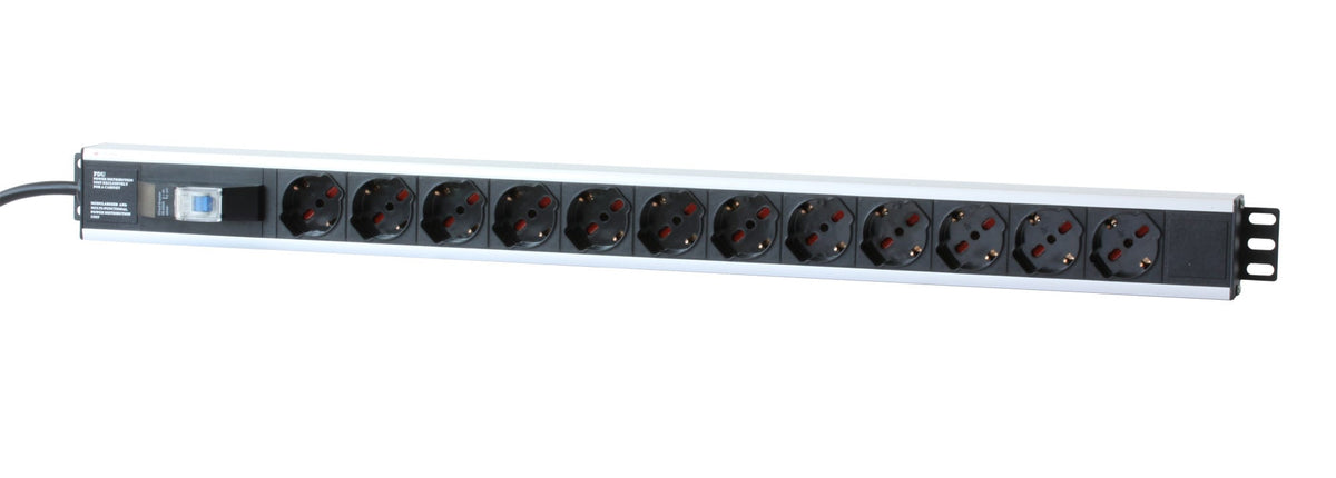 Multipresa Verticale 12 Posti da Rack 19" con Magnetotermico Spina Italiana