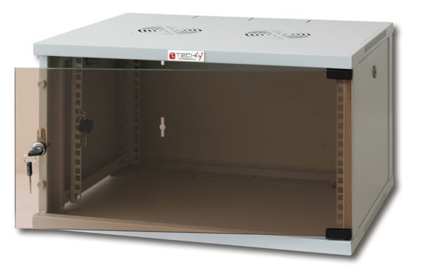 Armadio Rack 19" a Muro 9U prof. 450 Grigio Assemblato