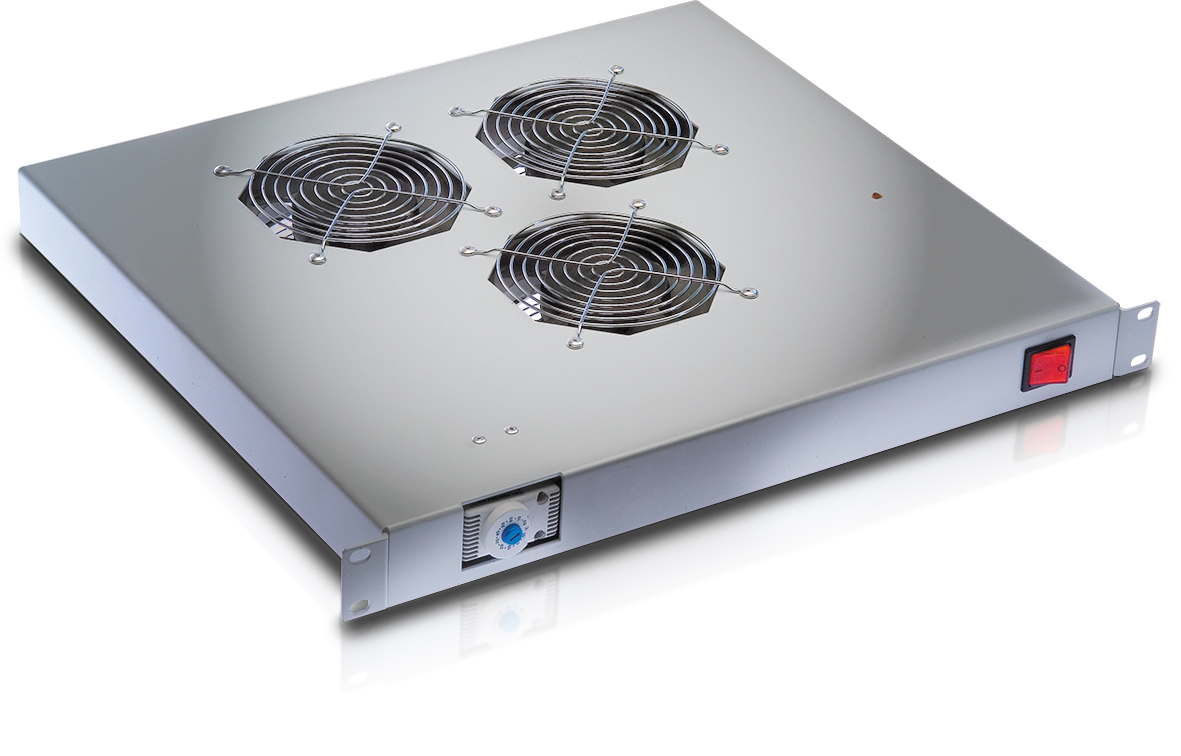 Ventole per Rack 19" 3 Ventole con Termostato Grigio