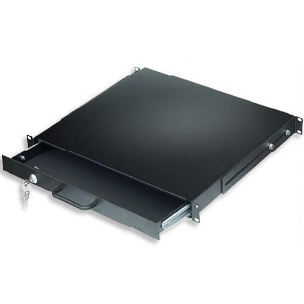 Cassetto Porta Tastiera 1U per Armadi Rack 19" con Serratura Nero