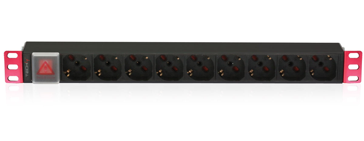 Multipresa 9 Posti da Rack 19" con Interruttore Spina Italiana 1U