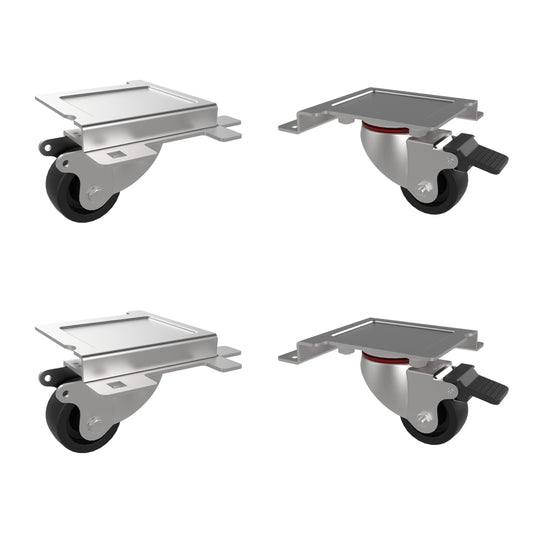 Kit 4 Ruote a 4 Punti di Fissaggio I-CASE CASTOR-SR3