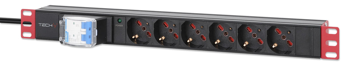 Multipresa 6 Posti da Rack 19" con Magnetotermico Spina Italiana 1U