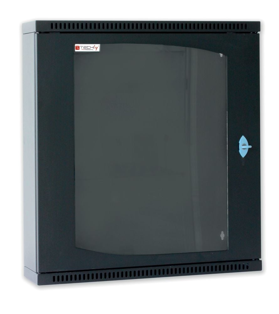 Armadio Rack 19" Flat a muro p.15cm 12 unità sezione unica Nero
