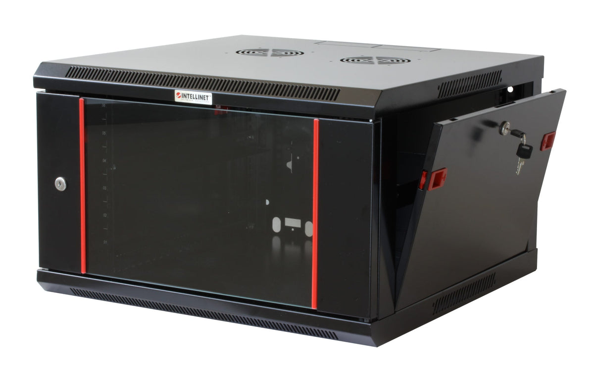 Armadio Rack 19" a muro 9 unità sezione unica prof. 600mm Nero