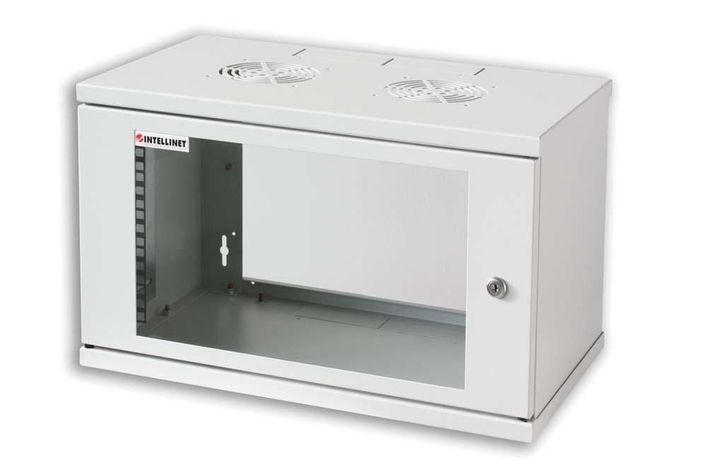 Armadio Rack 19" a muro 16 unità prof. 400 Grigio Assemblato