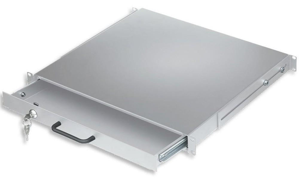 Cassetto Porta Tastiera 1U per Armadi Rack 19" con Serratura Grigio