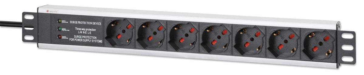 Multipresa 7 Posti da Rack 19" con Protezione Spina Italiana 1,5U