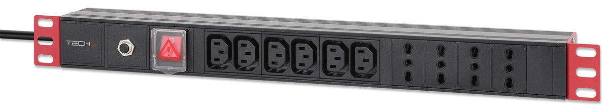 Multipresa 4 IT + 6 VDE da Rack 19" con Interruttore Spina Italiana 1U