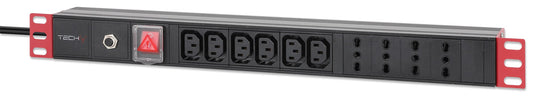 Multipresa 4 IT + 6 VDE da Rack 19" con Interruttore Spina Italiana 1U
