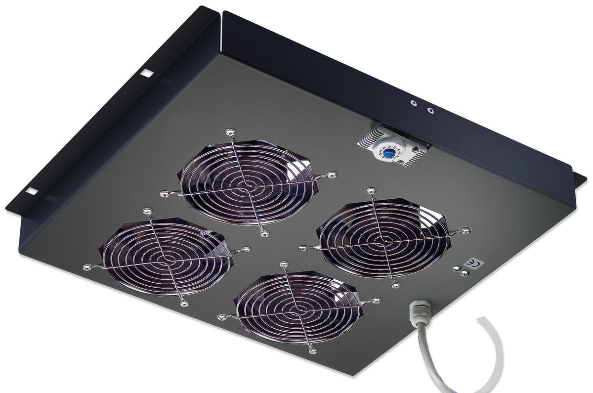 Gruppo di ventilazione a soffitto per Rack 19" 4 Ventole Nero