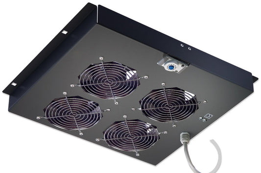Gruppo di ventilazione a soffitto per Rack 19" 4 Ventole Nero
