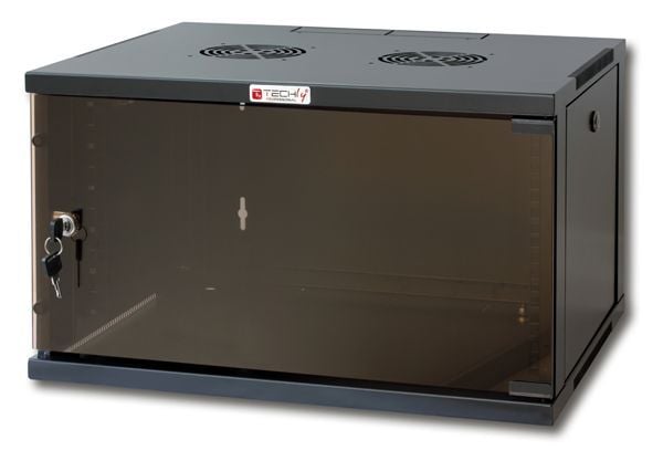 Armadio Rack 19 a Muro 9U prof. 450 Nero Assemblato