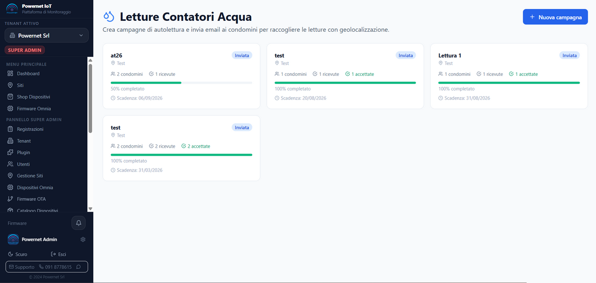 PowerNet IoT - Integrazione WhatsApp Business opzionale fino a 2.000 messaggi al mese