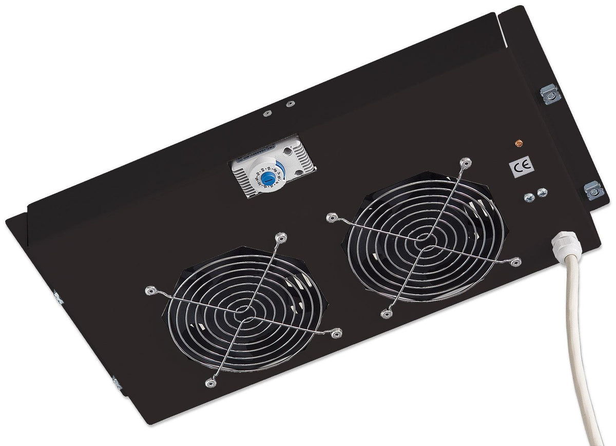 Gruppo di ventilazione a soffitto per Rack 19" 2 Ventole Nero