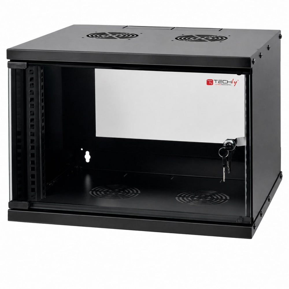 Armadio Rack 19" a Muro 6U prof. 450 Nero Assemblato