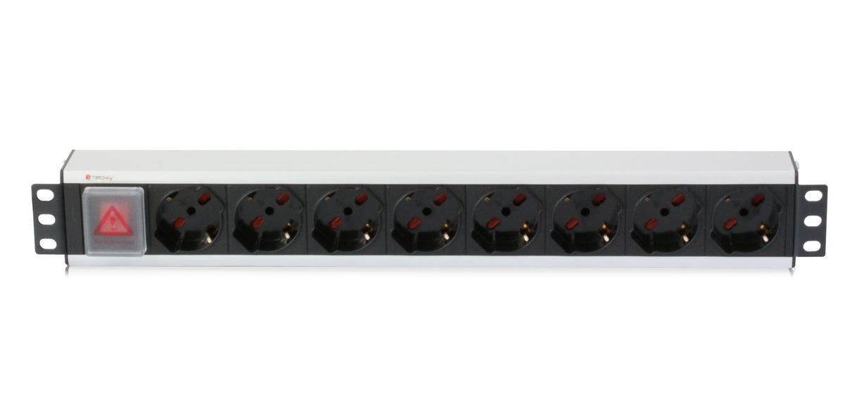 Multipresa 8 Posti da Rack 19" con Interruttore Spina Italiana Cavo 3 metri 1,5U