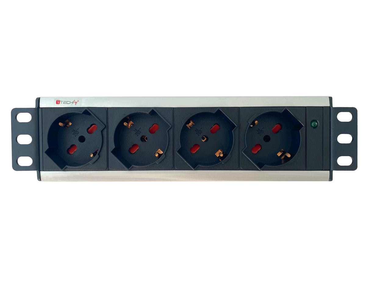 Multipresa Universale 4 Posti da Rack 10" Spina Italiana 1,5U