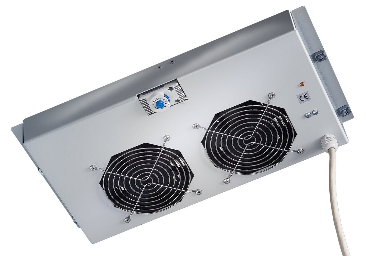 Gruppo di Ventilazione a Soffitto per Rack 19" 2 Ventole Grigio