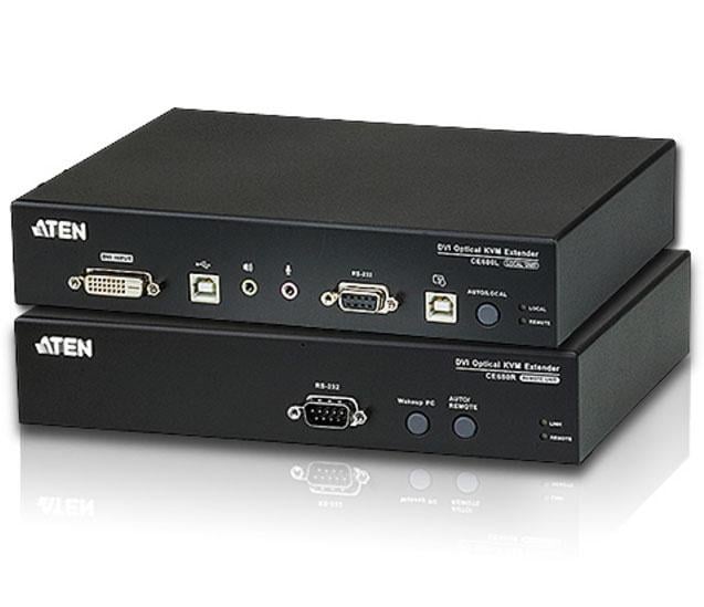 Extender KVM USB DVI 1920x1200 fibra 20km CE690