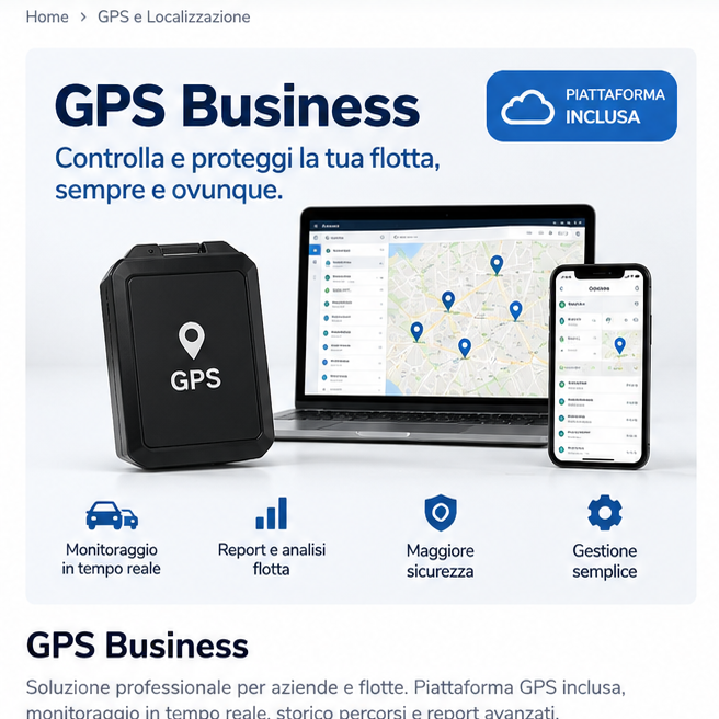GPS Business Powernet con piattaforma di localizzazione per flotte