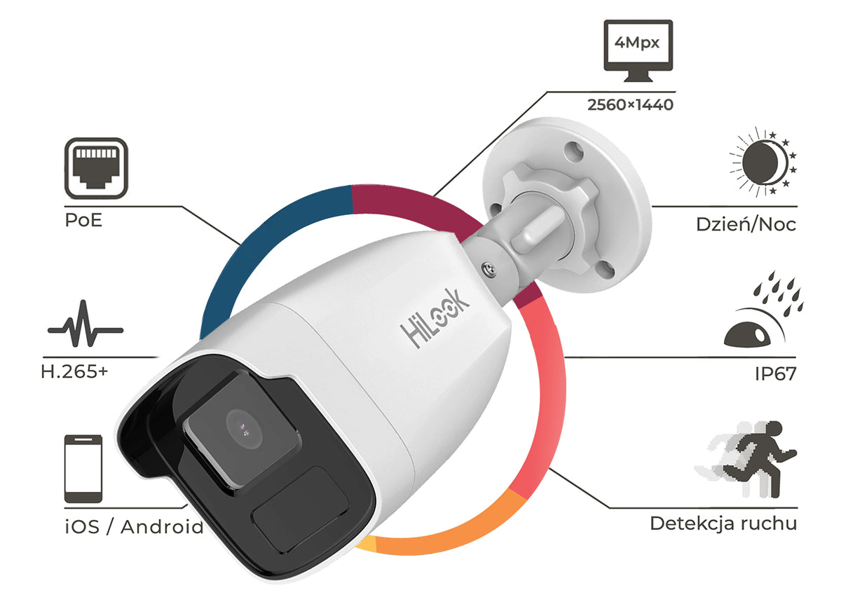 HiLook IPCAM-B4-50IR telecamera IP bullet 4 MP IR 50 m