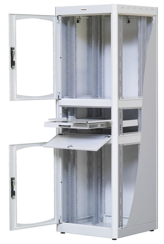 Armadio Rack 19" 600x600 38U con Ripiano Tastiera Grigio INTELLINET