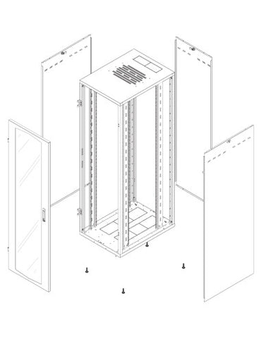 Armadio Rack NextGen INTELLINET 19 pollici 600x800 20U Nero - vista 1
