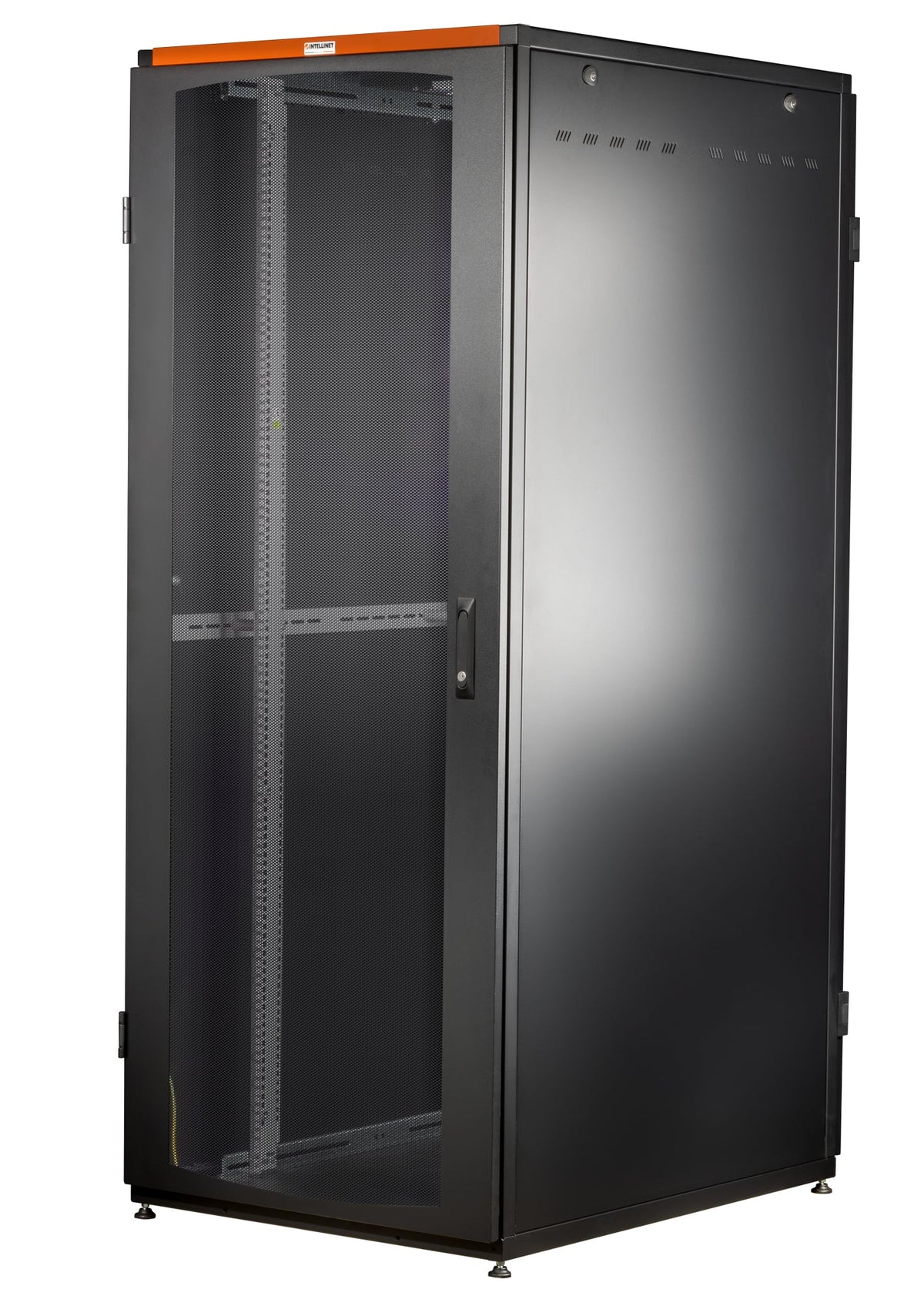 Armadio Rack NextGen 19" 800x800 42U Porta Pan.Posteriore Grigliati Nero INTELLINET